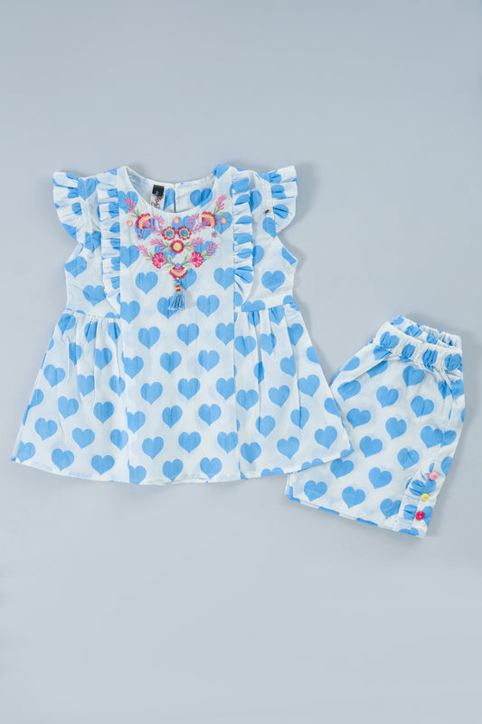 Blue Heart Bloom Baby Set