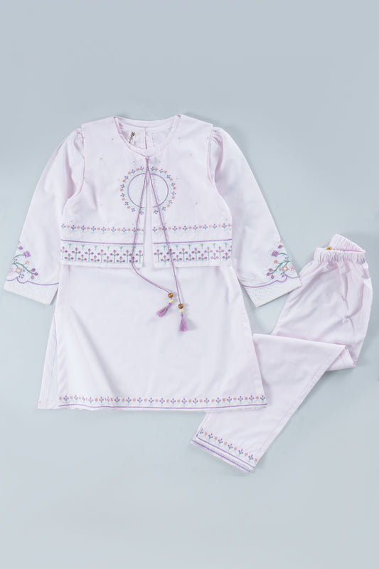 Minimal Elegance—2-Piece Shalwar Suit with Embroidered Waistcoat